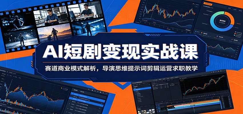AI短剧变现实战课：赛道商业模式解析，导演思维提示词剪辑运营求职教学-来聚吧