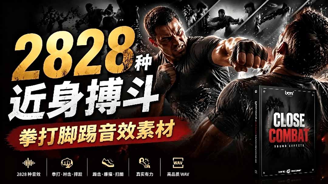 宝藏级别音效！2828种近身搏斗拳打脚踢音效素材，全部中文分类，免解压使用  Close Combat-来聚吧