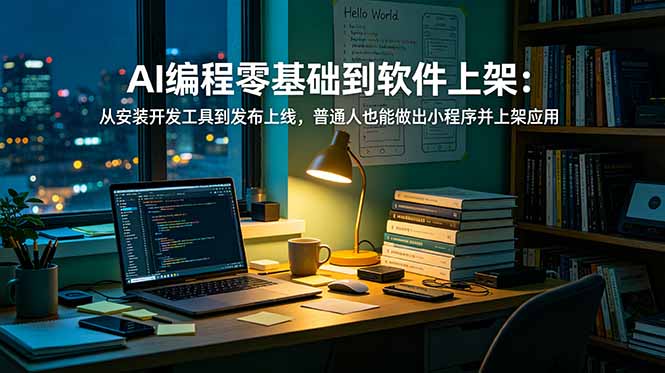 AI编程零基础到软件上架：从安装开发工具到发布上线，普通人也能做出小程序并上架应用商店-来聚吧
