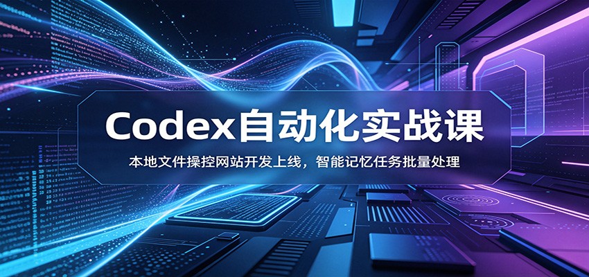 Codex自动化实战课：本地文件操控网站开发上线，智能记忆任务批量处理-来聚吧