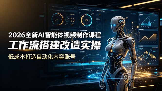 2026全新AI Codex智能体视频制作课程，工作流搭建改造实操，低成本打造自动化内容账号-来聚吧