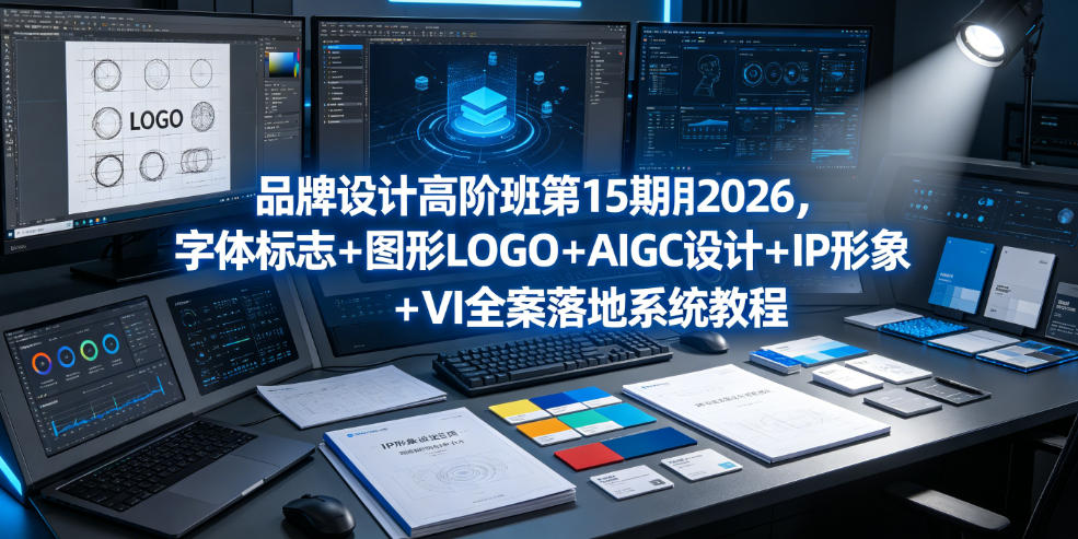 品牌设计高阶班第15期2026,字体标志+图形LOGO+AIGC设计+IP形象+VI全案落地系统教程-来聚吧