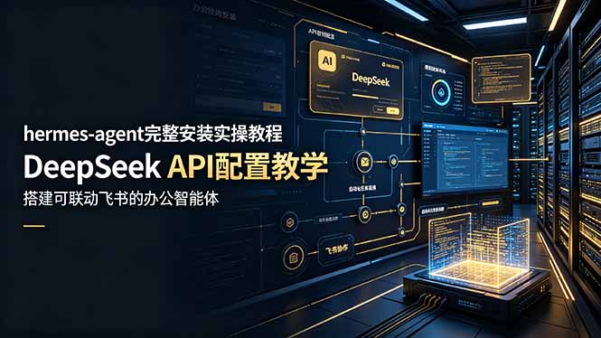 hermes-agent完整安装实操教程，DeepSeek API配置教学，搭建可联动飞书的办公智能体-来聚吧