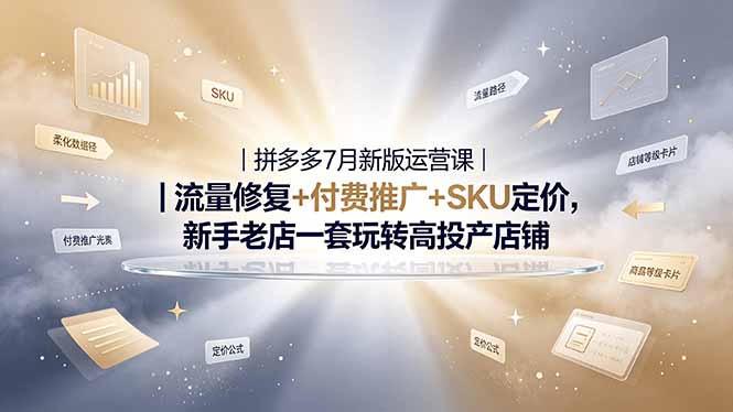 2026拼多多掘金运营私教大课-7月，流量推广定价申诉全覆盖，一套打法稳定店铺长期出单-来聚吧
