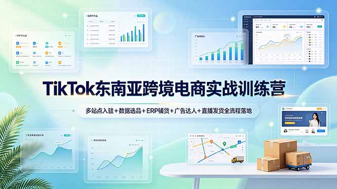 TikTok东南亚跨境电商实战训练营：多站点入驻+数据选品+ERP铺货+广告达人+直播发货全流程落地-来聚吧