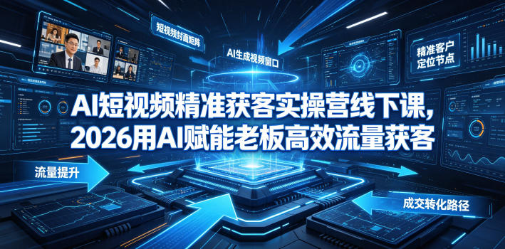 AI短视频精准获客实操营6月10-14号线下课,2026用AI赋能老板高效流量获客-来聚吧