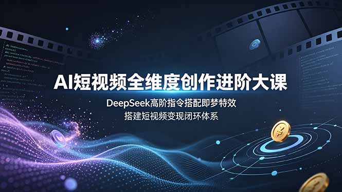 AI短视频全维度创作进阶大课,DeepSeek高阶指令搭配即梦特效,搭建短视频变现闭环体系-来聚吧