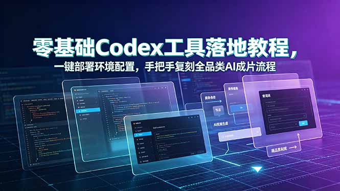零基础Codex工具落地教程,一键部署环境配置,手把手复刻全品类AI成片流程-来聚吧