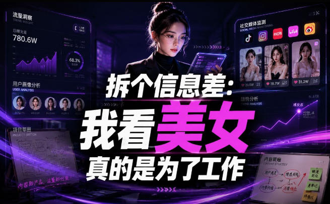 【理直气壮】我给看美女找了一个非常恰当的理由,信息差项目-来聚吧