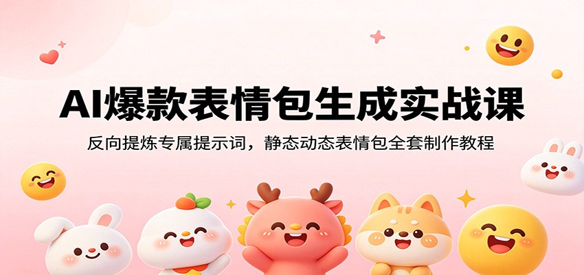 AI爆款表情包生成实战课:反向提炼专属提示词,静态动态表情包全套制作教程-来聚吧