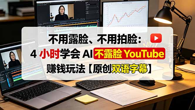 不用露脸、不用拍脸:4 小时学会 AI 不露脸 YouTube 赚钱玩法【原创双语字幕】-来聚吧