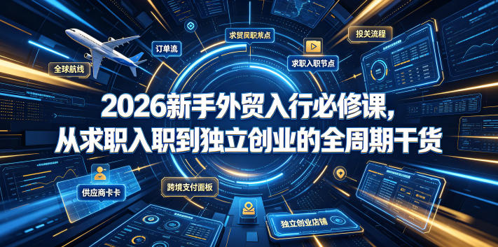 2026新手外贸入行必修课,从求职入职到独立创业的全周期干货-来聚吧