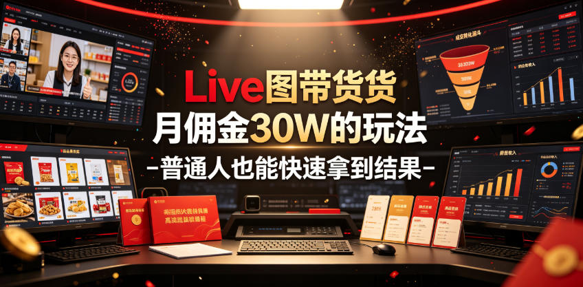 Live图带货月佣金30W的玩法-普通人也能快速拿到结果-来聚吧