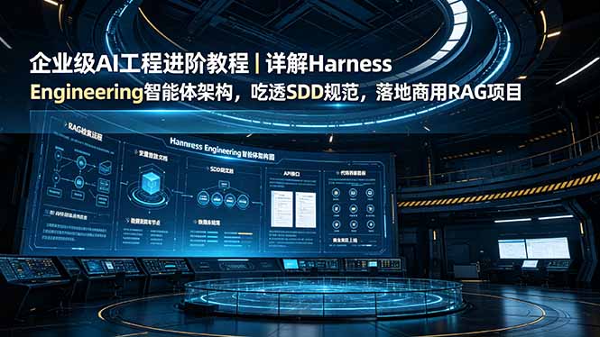 企业级AI工程进阶教程|详解Harness Engineering智能体架构,吃透SDD规范,落地商用RAG项目-来聚吧