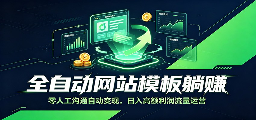 全自动网站模板躺赚:零人工沟通自动变现,日入高额利润流量运营-来聚吧