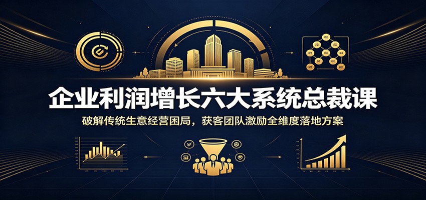 企业利润增长六大系统总裁课:破解传统生意经营困局,获客团队激励全维度落地方案-来聚吧
