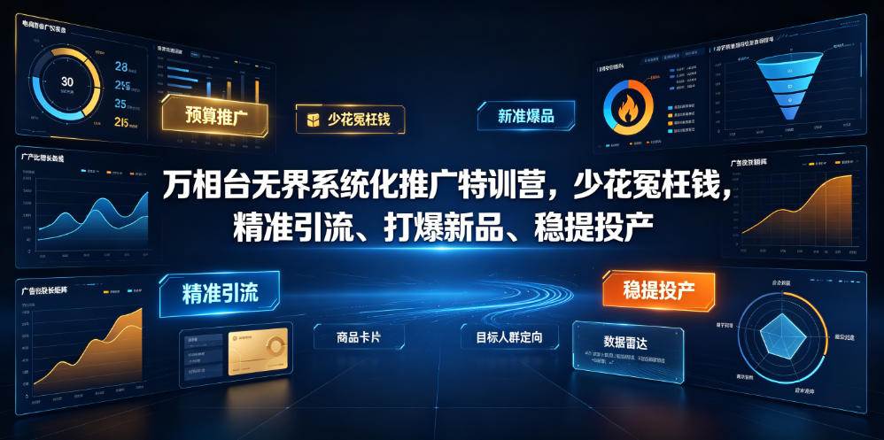 万相台无界系统化推广特训营VI0.0,少花冤枉钱,精准引流、打爆新品、稳提投产(全程录音+字幕)-来聚吧