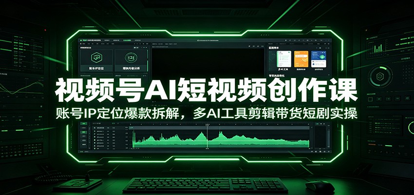 视频号AI短视频创作课:账号IP定位爆款拆解,多AI工具剪辑带货短剧实操-来聚吧