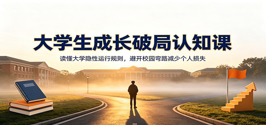 大学生成长破局认知课：读懂大学隐性运行规则，避开校园弯路减少个人损失-来聚吧