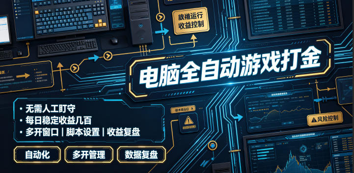 电脑全自动游戏打金,无需人工盯守,每日稳定收益几百!【揭秘】-来聚吧