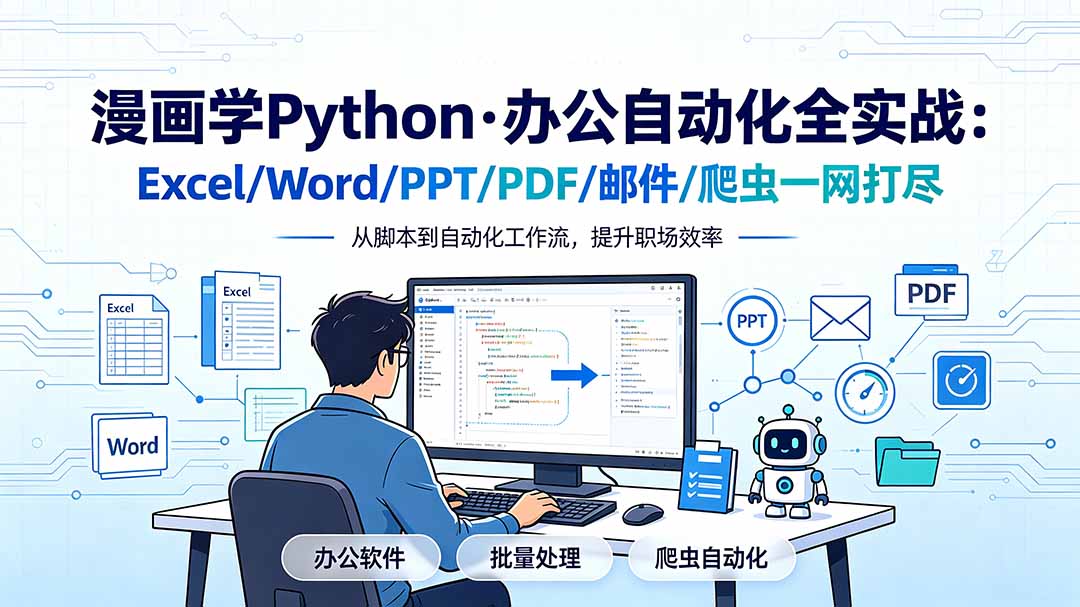 漫画学Python·办公自动化全实战：Excel/Word/PPT/PDF/邮件/爬虫一网打尽-来聚吧