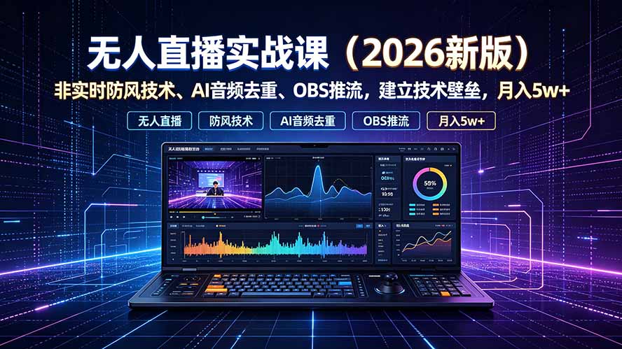 无人直播实战课(更新7月-来聚吧