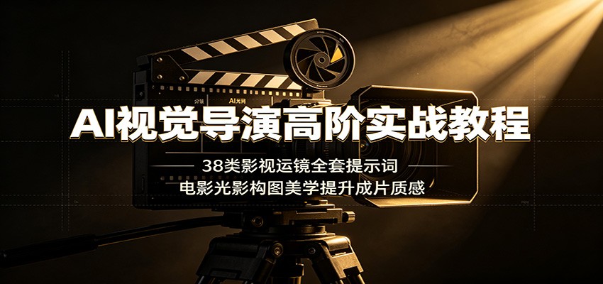 AI视觉导演高阶实战教程：38类影视运镜全套提示词，电影光影构图美学提升成片质感-来聚吧