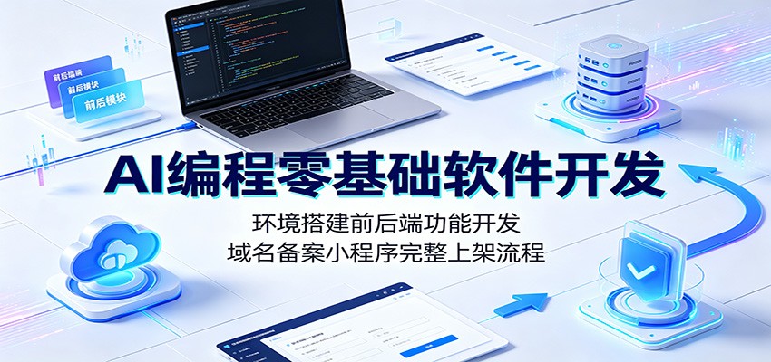 AI编程零基础软件开发:环境搭建前后端功能开发,域名备案小程序完整上架流程-来聚吧