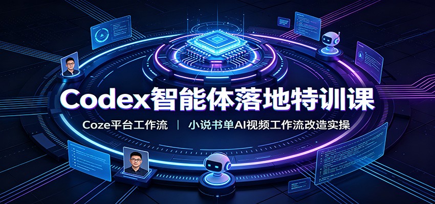 Codex智能体落地特训课:Coze平台工作流,小说书单AI视频工作流改造实操-来聚吧