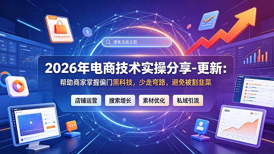 2026年电商技术实操分享-更新7月:帮助商家掌握偏门黑科技,少走弯路,避免被割韭菜-来聚吧