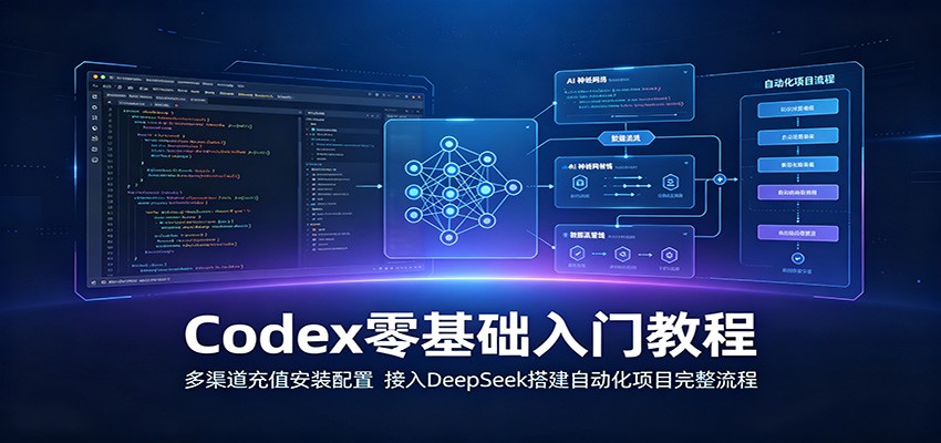 Codex零基础入门教程:多渠道充值安装配置,接入DeepSeek搭建自动化项目完整流程-来聚吧