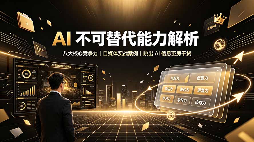 付费文章:AI 不可替代能力解析▸八大核心竞争力|自媒体实战案例|跳出 AI 信息茧房干货-来聚吧