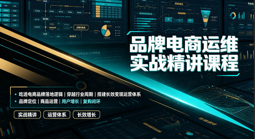 品牌电商运维实战精讲课程|吃透电商品牌落地逻辑、穿越行业周期、搭建长效变现运营体系-来聚吧
