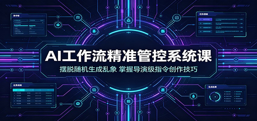 AI工作流精准管控系统课:摆脱随机生成乱象,掌握导演级指令创作技巧-来聚吧