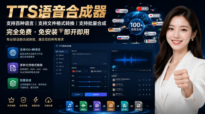 最新TTS配音,支持批量,支持文件格式转换,功能超多-来聚吧