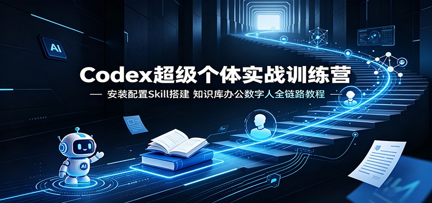 Codex超级个体实战训练营:安装配置Skill搭建,知识库办公数字人全链路教程-来聚吧