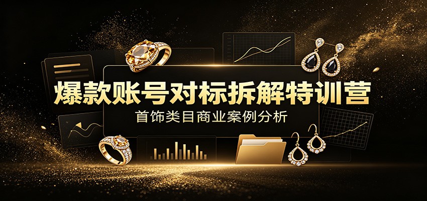 爆款账号对标拆解特训营:首饰类目商业案例分析,配套完整资料内容-来聚吧