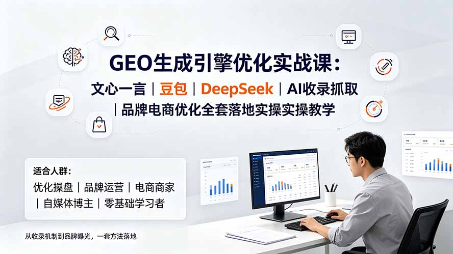 GEO生成引擎优化实战课:文心一言|豆包|DeepSeek|AI收录抓取|品牌电商优化全套落地实操教学-来聚吧