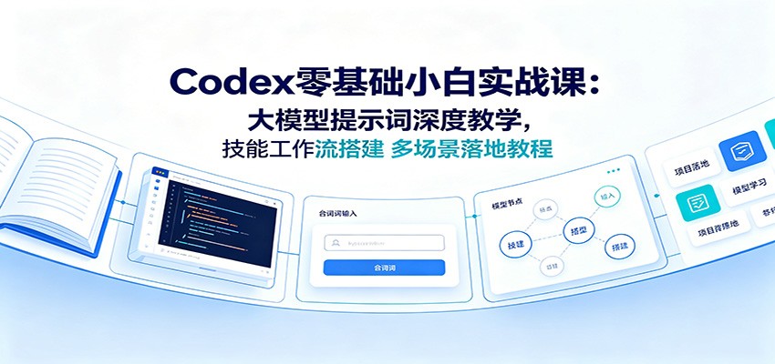 Codex零基础小白实战课:大模型提示词深度教学,技能工作流搭建多场景落地教程-来聚吧