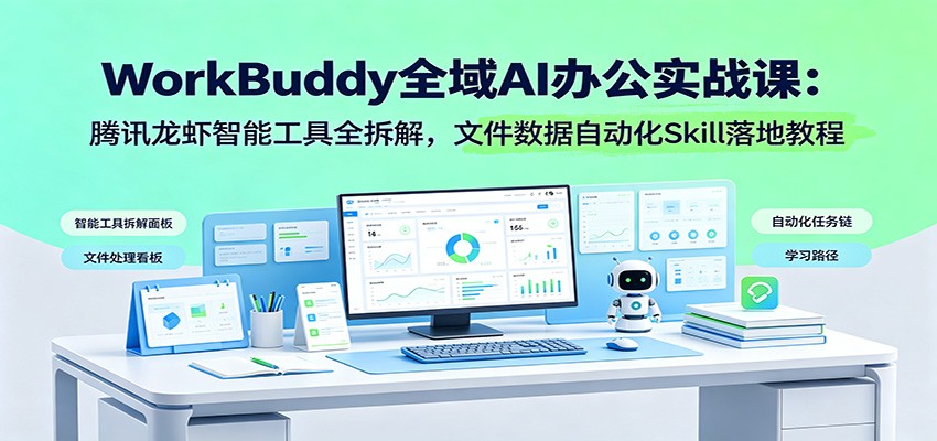 WorkBuddy全域AI办公实战课:腾讯龙虾智能工具全拆解,文件数据自动化Skill落地教程-来聚吧