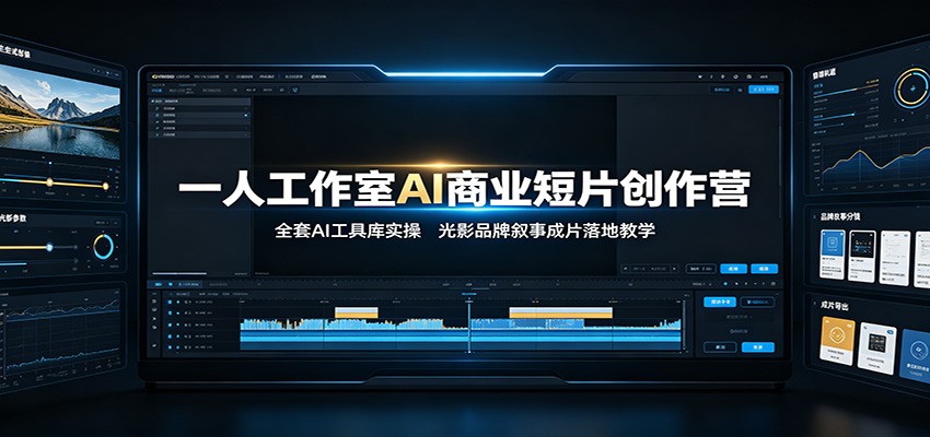 一人工作室AI商业短片创作营:全套AI工具库实操,光影品牌叙事成片落地教学-来聚吧