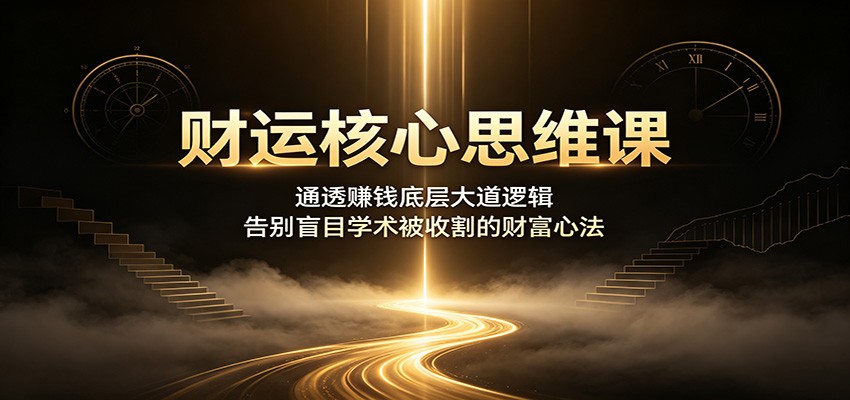 财运核心思维课:通透赚钱底层大道逻辑,告别盲目学术被收割的财富心法-来聚吧