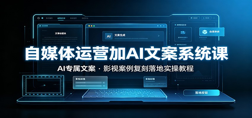 自媒体运营加AI文案系统课：：AI专属文案，影视案例复刻落地实操教程-来聚吧