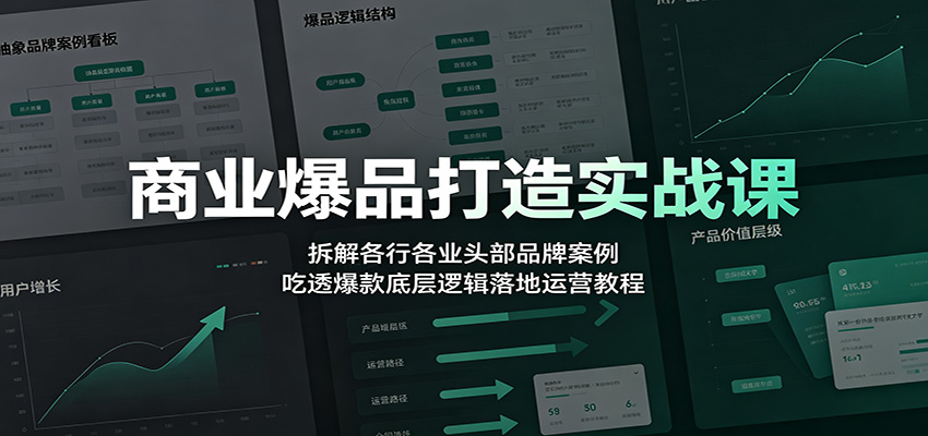 商业爆品打造实战课:拆解各行各业头部品牌案例,吃透爆款底层逻辑落地运营教程-来聚吧