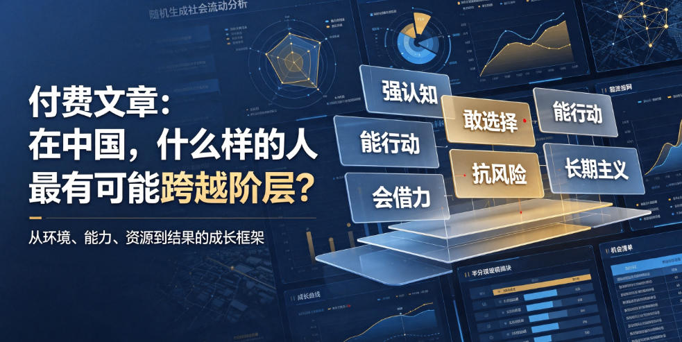 付费文章:在中国,什么样的人最有可能跨越阶层?-来聚吧
