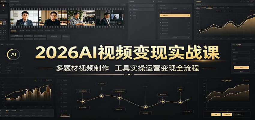 2026AI视频变现实战课:多题材视频制作,工具实操运营变现全流程-来聚吧