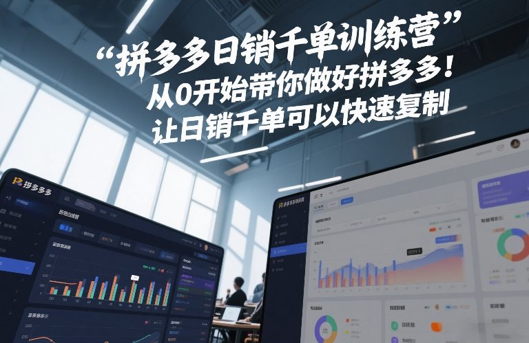 拼多多日销千单训练营,从0开始带你做好拼多多,让日销千单可以快速复制(更新26年7月)-来聚吧