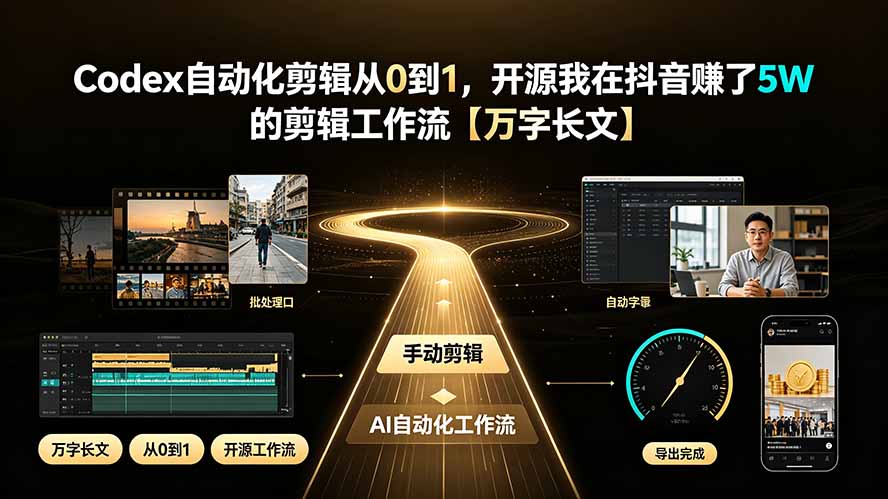 Codex自动化剪辑从0到1,开源我在抖音赚了5W 的剪辑工作流【万字长文】-来聚吧