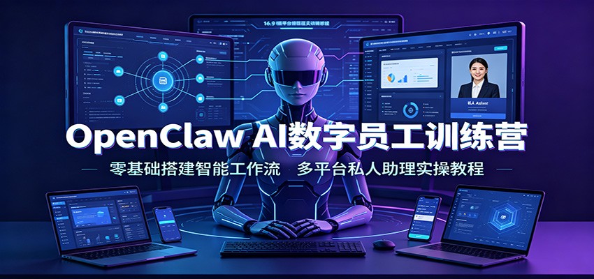 OpenClaw AI数字员工训练营:零基础搭建智能工作流,多平台私人助理实操教程-来聚吧