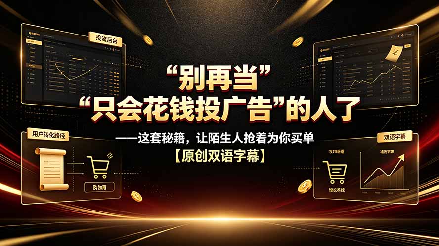 别再当“只会花钱投广告”的人了——这套秘籍,让陌生人抢着为你买单【原创双语字幕】-来聚吧